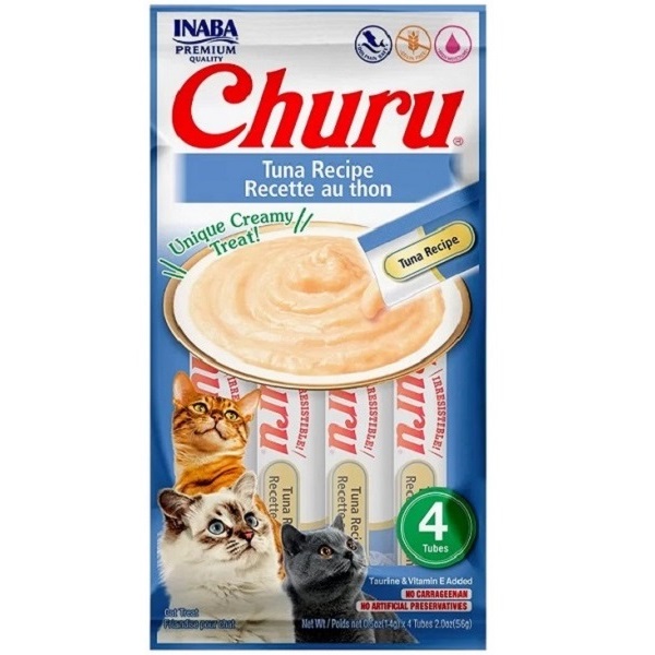 CHURU PETISCO UMIDO P/ GATOS ATUM 56G.