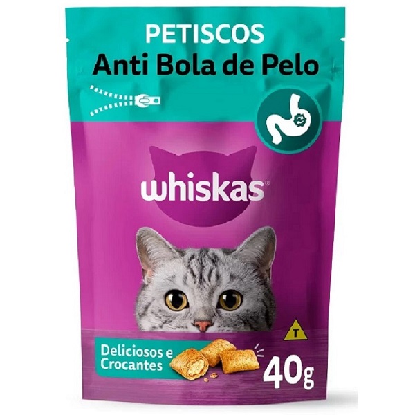 WHISKAS TEMPTATIONS ANTI BOLA PELO 40 G