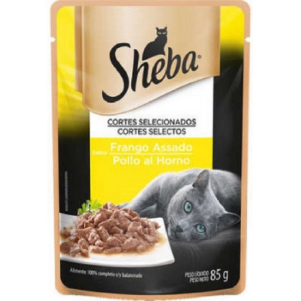 RAÇAO UMIDA SACHE SHEBA PARA GATOS ADULTO FRANGO ASSADO 85 G