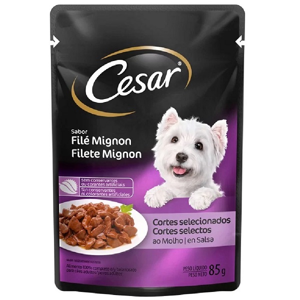 RAÇAO UMIDA CESAR PARA CAES ADULTO FILET MIGNON MOLHO 85 G