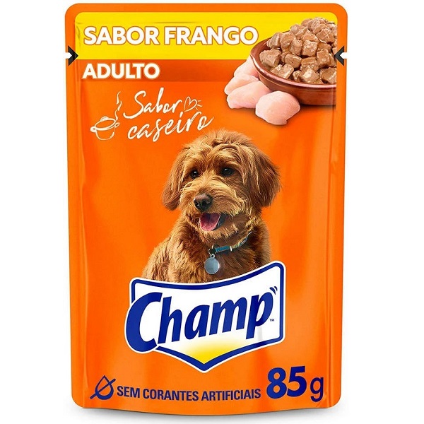 RAÇAO UMIDA SACHE CHAMP PARA CAES ADULTO FRANGO 85 G