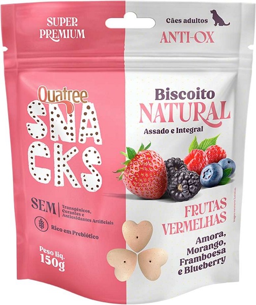 QUATREE SNACKS BISCOITO NATURAL FRUTAS VERMELHAS 150G