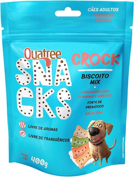 BISCOITO QUATREE SNACKS CROCK MIX CÃES ADULTOS 400G