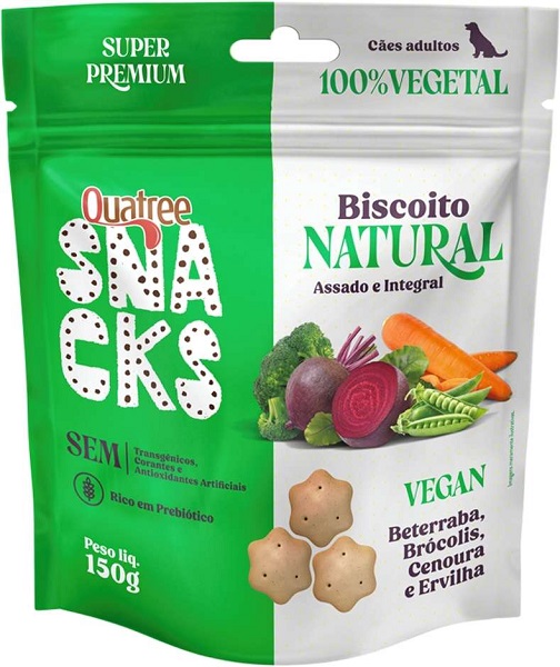 QUATREE SNACKS BISCOITO NATURAL VEGAN 150G