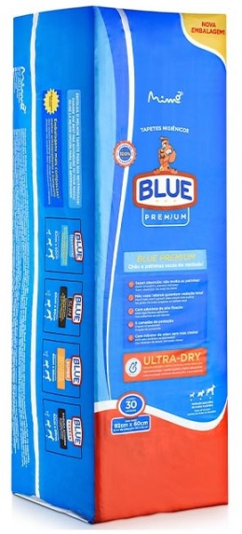 TAPETE HIGIENICO BLUE PREMIUM 30 UNIDADES 82CM X 60CM