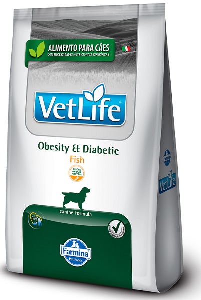 VET LIFE NATURAL CANINE OBESITY E DIABETIC FISH CÃES ADULTOS 2 KG