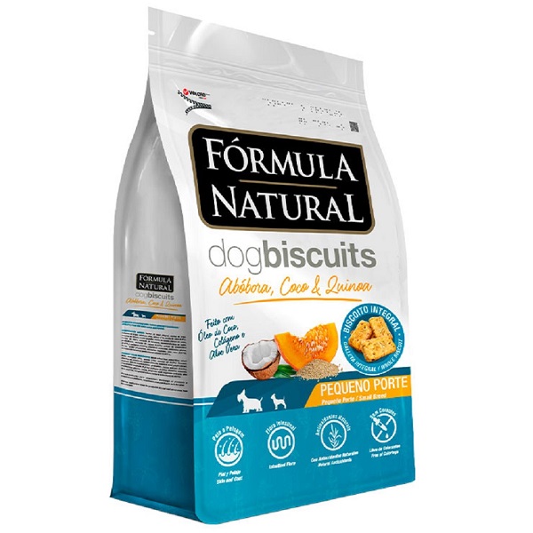 BISCOITO FORMULA NATURAL BISCUITS CAES PP ABOBORA COCO E QUINOA 250G