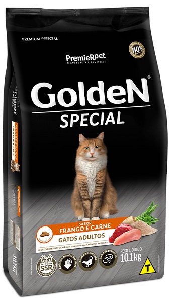 GOLDEN SPECIAL GATOS ADULTOS FRANGO E CARNE 10,1KG