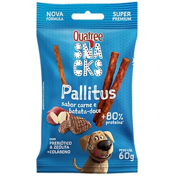 QUATREE SNACKS PALLITUS SABOR CARNE E BATATA DOCE 60G