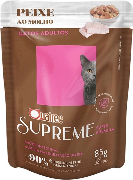 QUATREE SUPREME SACHE GATOS ADULTOS PEIXE 85G