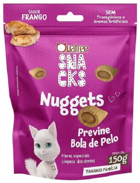 QUATREE SNACKS NUGGETS GATO BOLA DE PELO FRANGO 150G