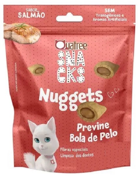 QUATREE SNACKS NUGGETS GATOS BOLA DE PELO SALMAO 60G