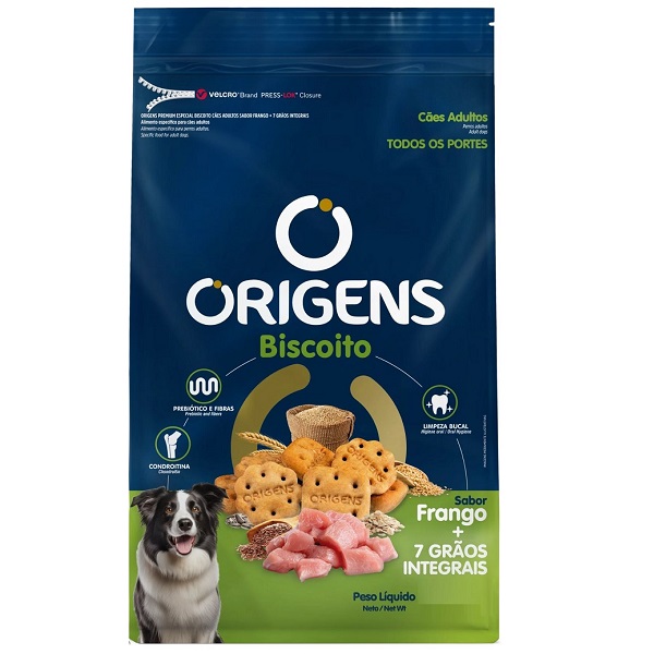 ORIGENS BISCOITO CAES ADULTOS FRANGO + 7 GRAOS INTEGRAIS 700G