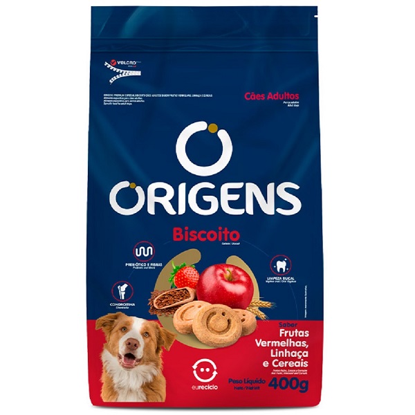 ORIGENS BISCOITO CAES ADULTOS FRUTAS VERMELHAS LINHACA E CEREAIS 400G