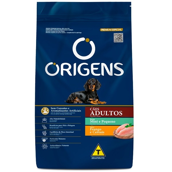 ORIGENS CÃES ADULTOS MINI E PEQUENO FRANGO E CEREAIS 1KG