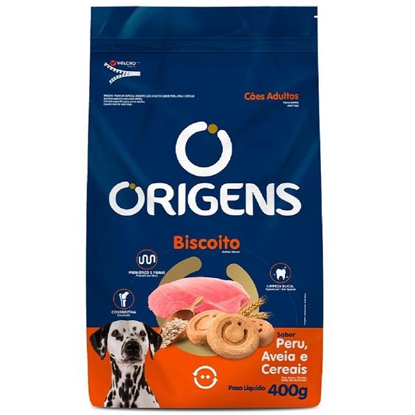 ORIGENS BISCOITO CAES ADULTOS PERU AVEIA E CEREAIS 400G