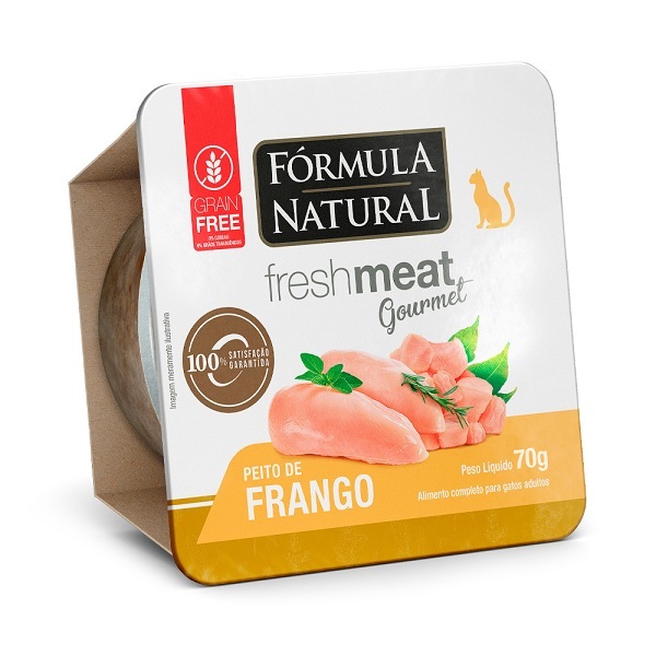 RAÇÃO ÚMIDA FÓRMULA NATURAL FRESH MEAT GOURMET GATO FRANGO 70G