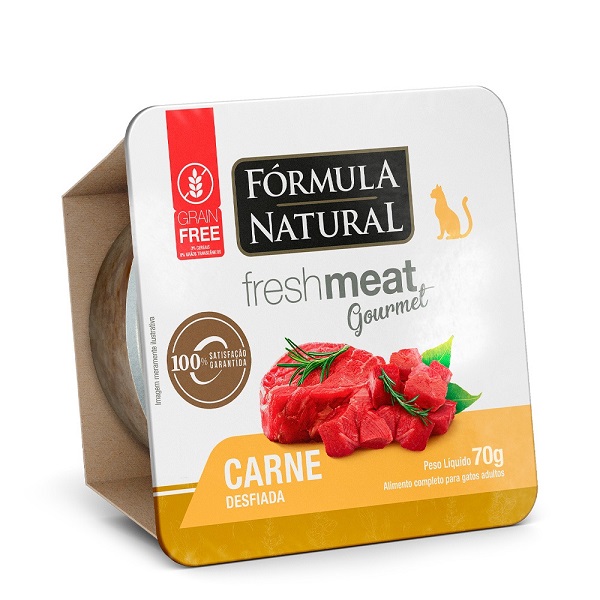 RAÇÃO ÚMIDA FÓRMULA NATURAL FRESH MEAT GOURMET GATO CARNE 70G