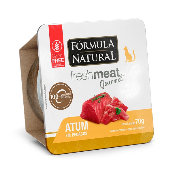 RAÇÃO ÚMIDA FÓRMULA NATURAL FRESH MEAT GOURMET GATO ATUM 70G