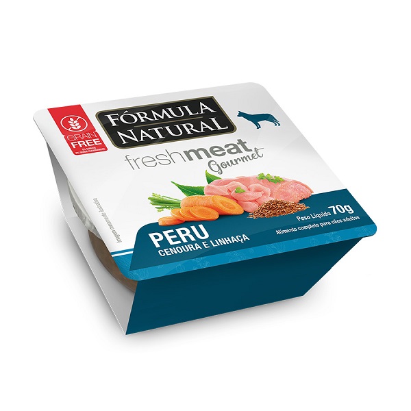 RAÇÃO ÚMIDA FÓRMULA NATURAL FRESH MEAT GOURMET CÃES PERU 70G