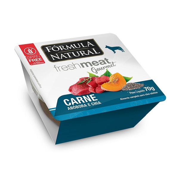 RAÇÃO ÚMIDA FÓRMULA NATURAL FRESH MEAT GOURMET CAES CARNE 70G