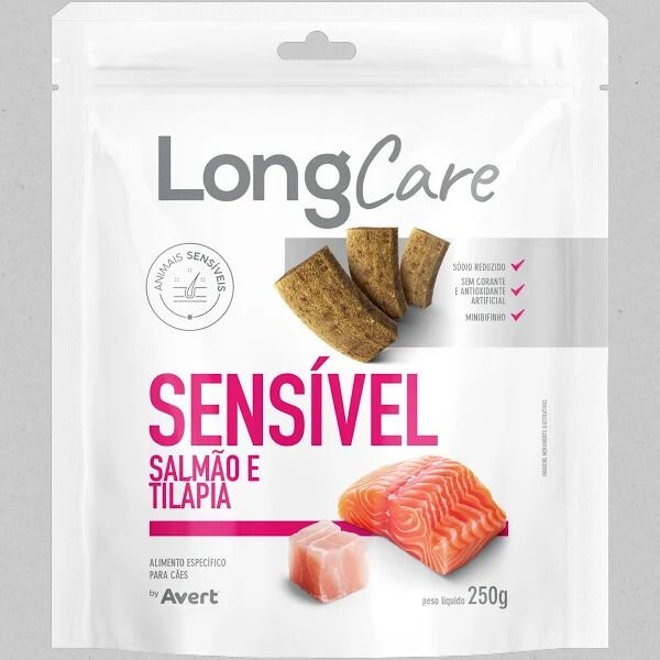 LONGCARE SENSÍVEL SALMÃO E TILAPIA PETISCO PARA CÃES 250G